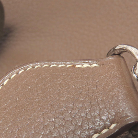 HERMES Shoulder Bag Taurillon Clemence Brown Evelyn 3PM Etop SilverMetal Women Used Authentic