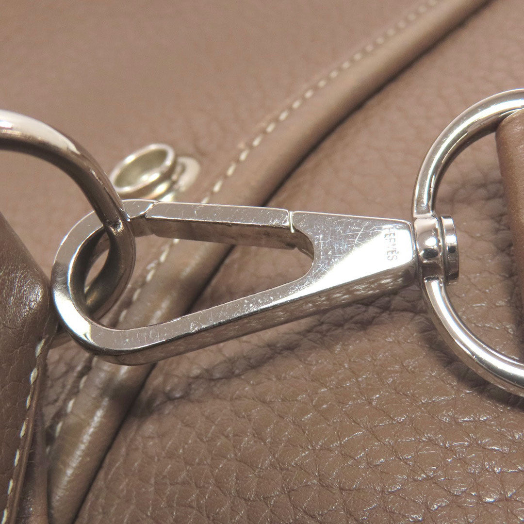 HERMES Shoulder Bag Taurillon Clemence Brown Evelyn 3PM Etop SilverMetal Women Used Authentic