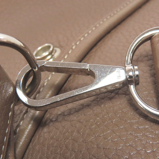 HERMES Shoulder Bag Taurillon Clemence Brown Evelyn 3PM Etop SilverMetal Women Used Authentic