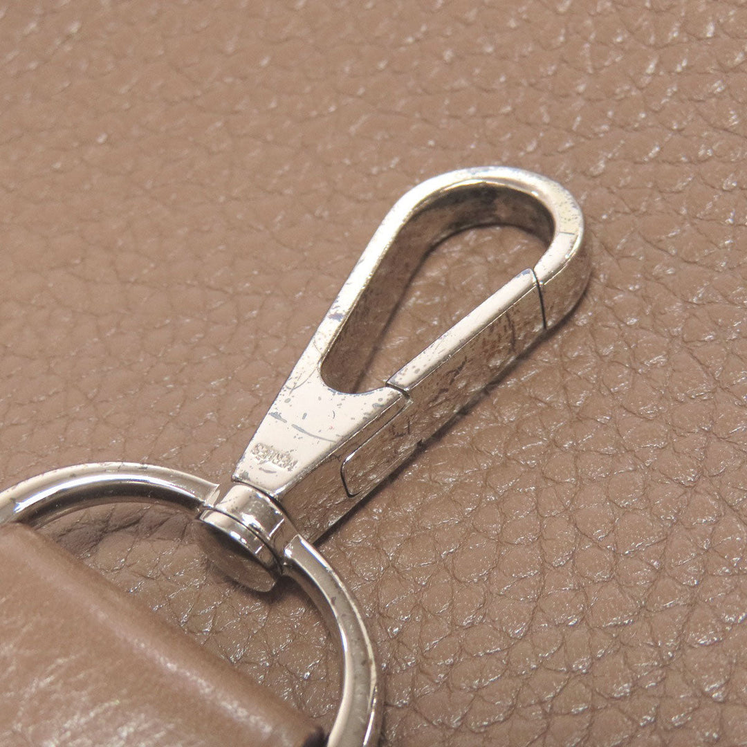 HERMES Shoulder Bag Taurillon Clemence Brown Evelyn 3PM Etop SilverMetal Women Used Authentic