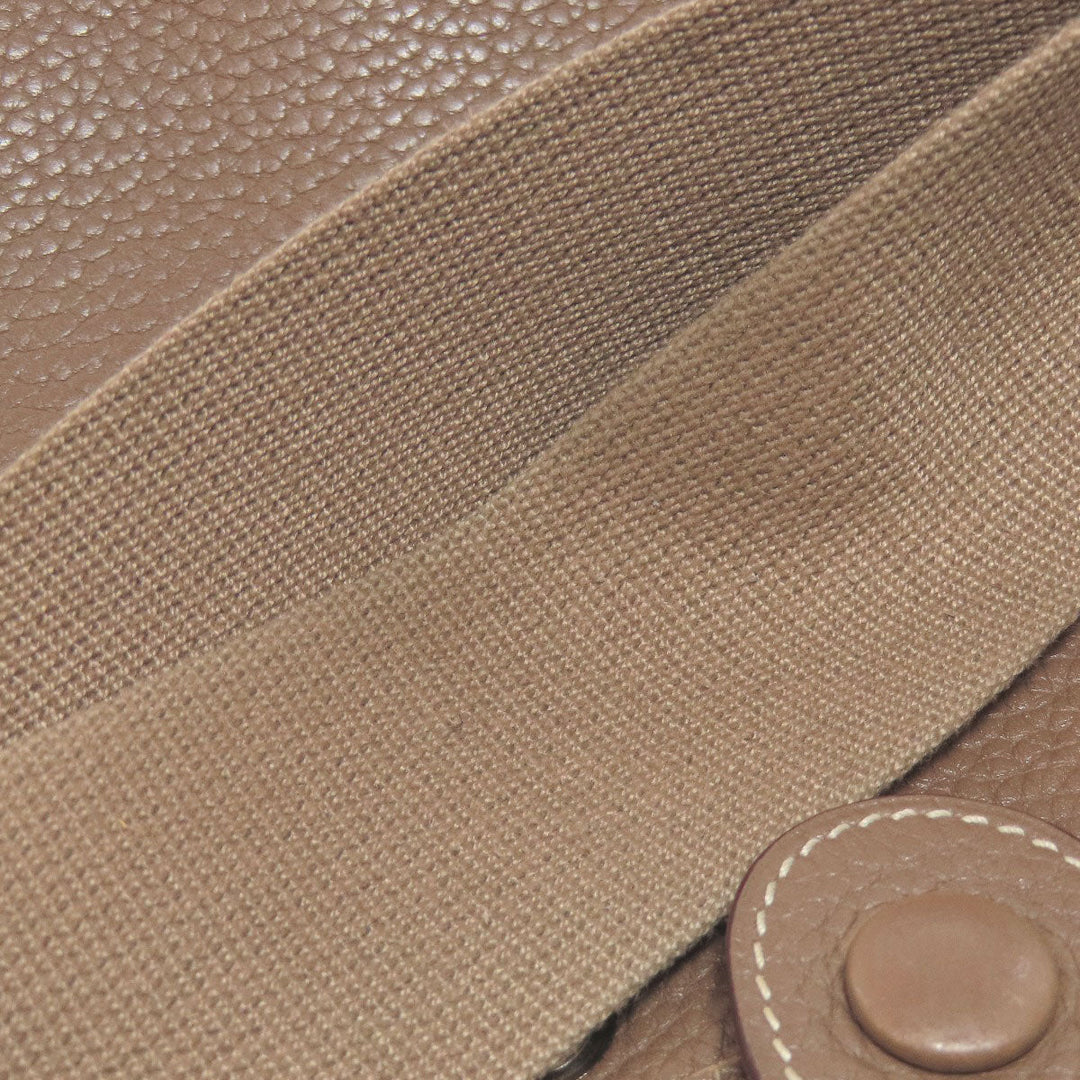 HERMES Shoulder Bag Taurillon Clemence Brown Evelyn 3PM Etop SilverMetal Women Used Authentic