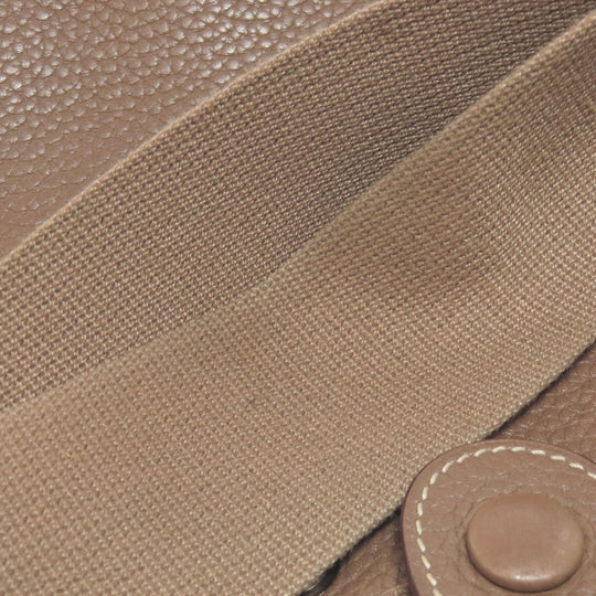 HERMES Shoulder Bag Taurillon Clemence Brown Evelyn 3PM Etop SilverMetal Women Used Authentic