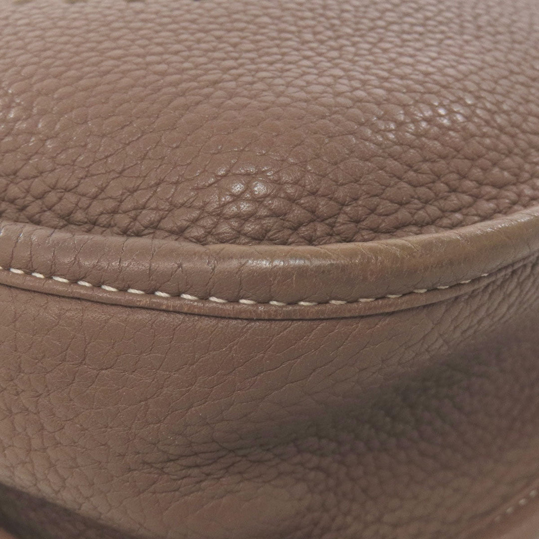 HERMES Shoulder Bag Taurillon Clemence Brown Evelyn 3PM Etop SilverMetal Women Used Authentic