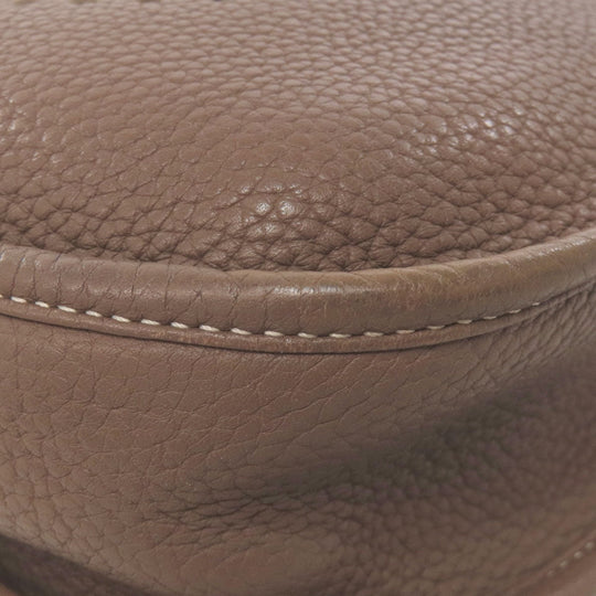 HERMES Shoulder Bag Taurillon Clemence Brown Evelyn 3PM Etop SilverMetal Women Used Authentic