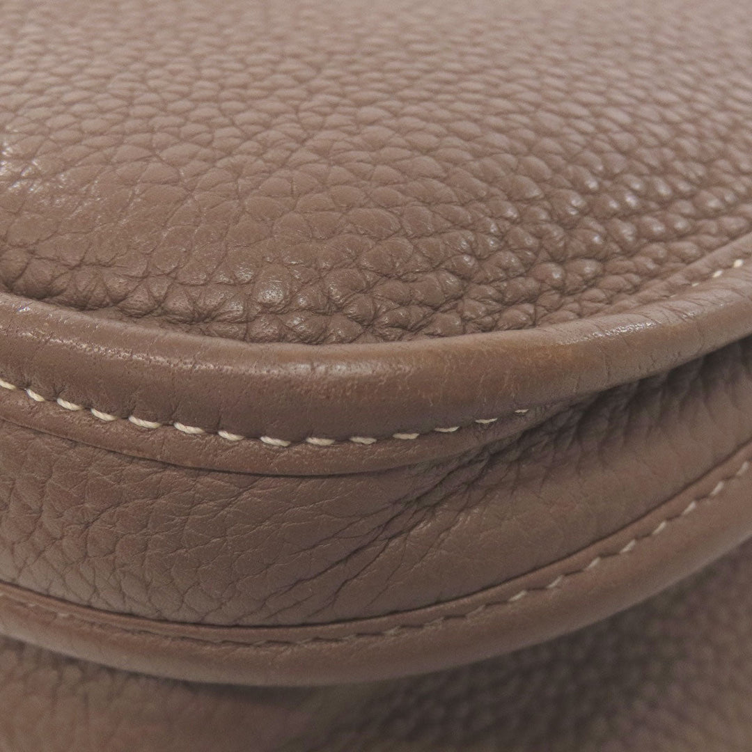 HERMES Shoulder Bag Taurillon Clemence Brown Evelyn 3PM Etop SilverMetal Women Used Authentic