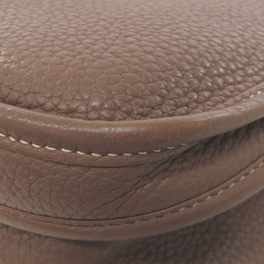 HERMES Shoulder Bag Taurillon Clemence Brown Evelyn 3PM Etop SilverMetal Women Used Authentic