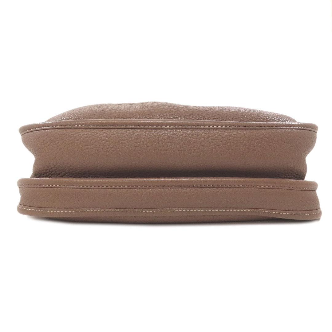 HERMES Shoulder Bag Taurillon Clemence Brown Evelyn 3PM Etop SilverMetal Women Used Authentic