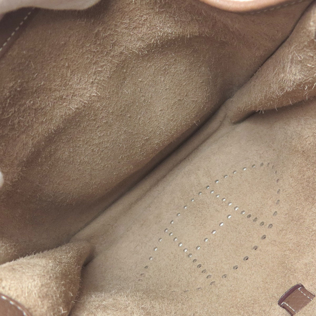 HERMES Shoulder Bag Taurillon Clemence Brown Evelyn 3PM Etop SilverMetal Women Used Authentic