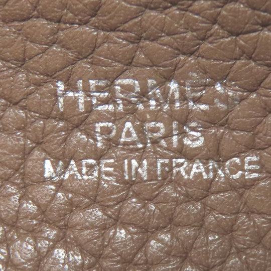HERMES Shoulder Bag Taurillon Clemence Brown Evelyn 3PM Etop SilverMetal Women Used Authentic