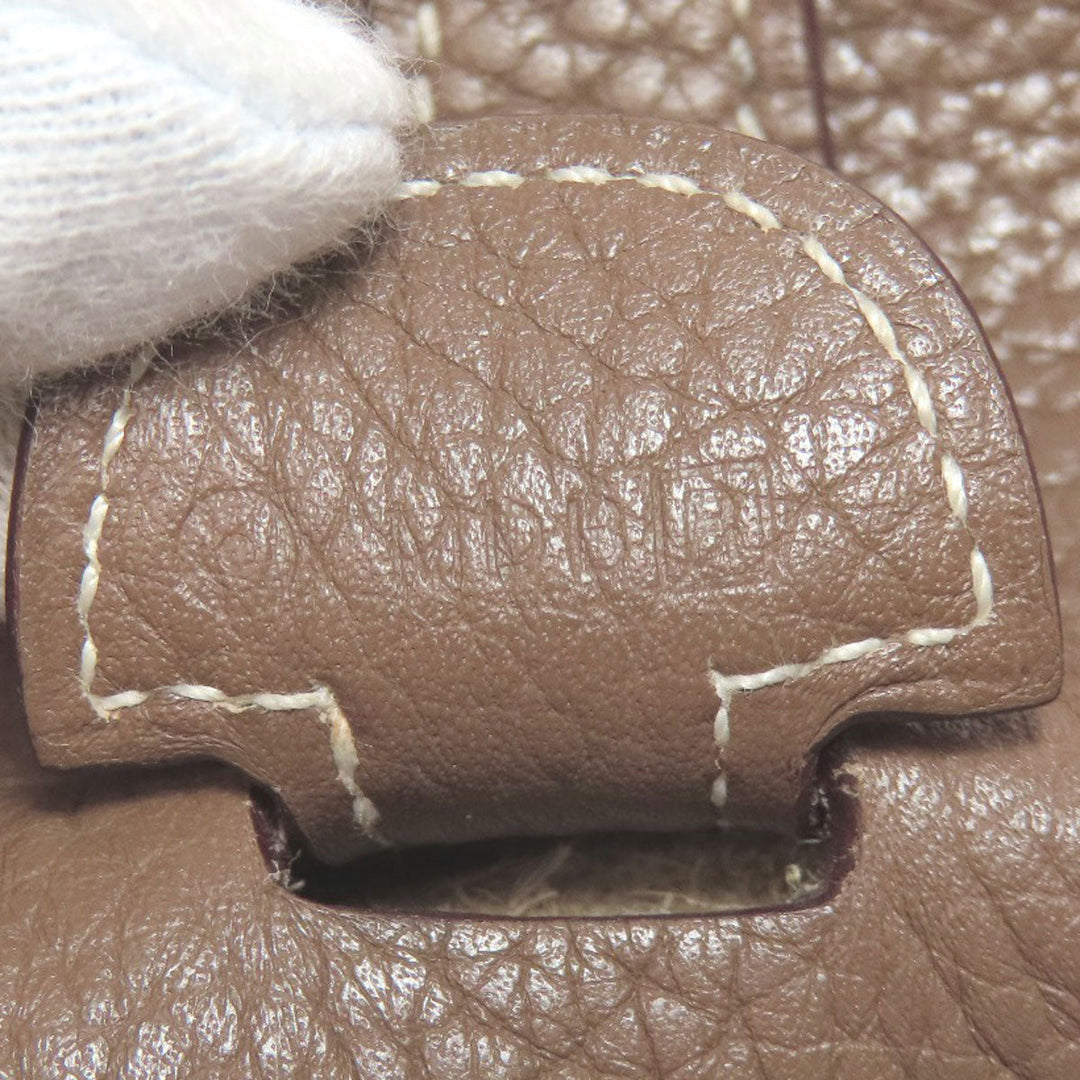 HERMES Shoulder Bag Taurillon Clemence Brown Evelyn 3PM Etop SilverMetal Women Used Authentic