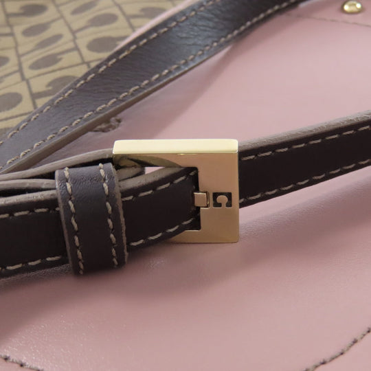 GHERARDINI Shoulder Bag PVC Brown Logo motif Women Used Authentic