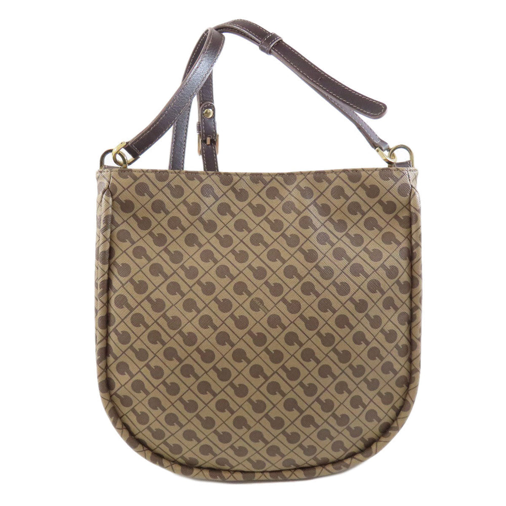 GHERARDINI Shoulder Bag PVC Brown Logo motif Women Used Authentic