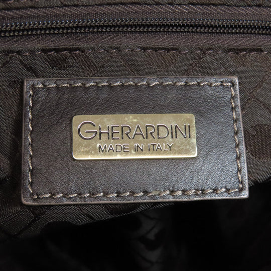 GHERARDINI Shoulder Bag PVC Brown Logo motif Women Used Authentic