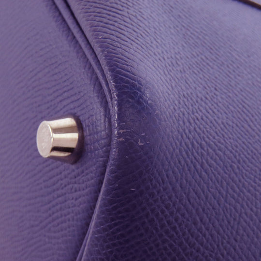 HERMES Handbag Epsom Navy Picotin Lock PM Blue Ankle Trace Silver Metal Women Used Authentic