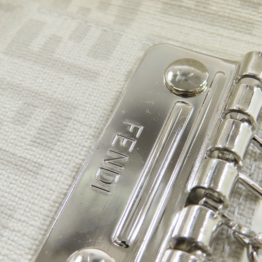 FENDI Key case Key holder  PVC white Zucca Pattern
