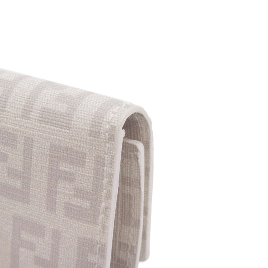 FENDI Key case Key holder  PVC white Zucca Pattern