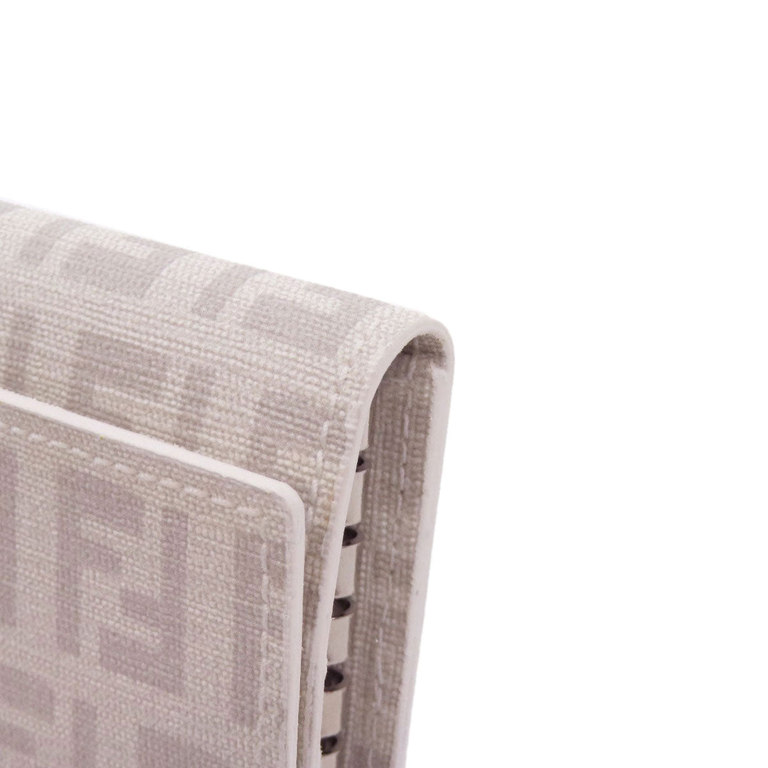 FENDI Key case Key holder  PVC white Zucca Pattern
