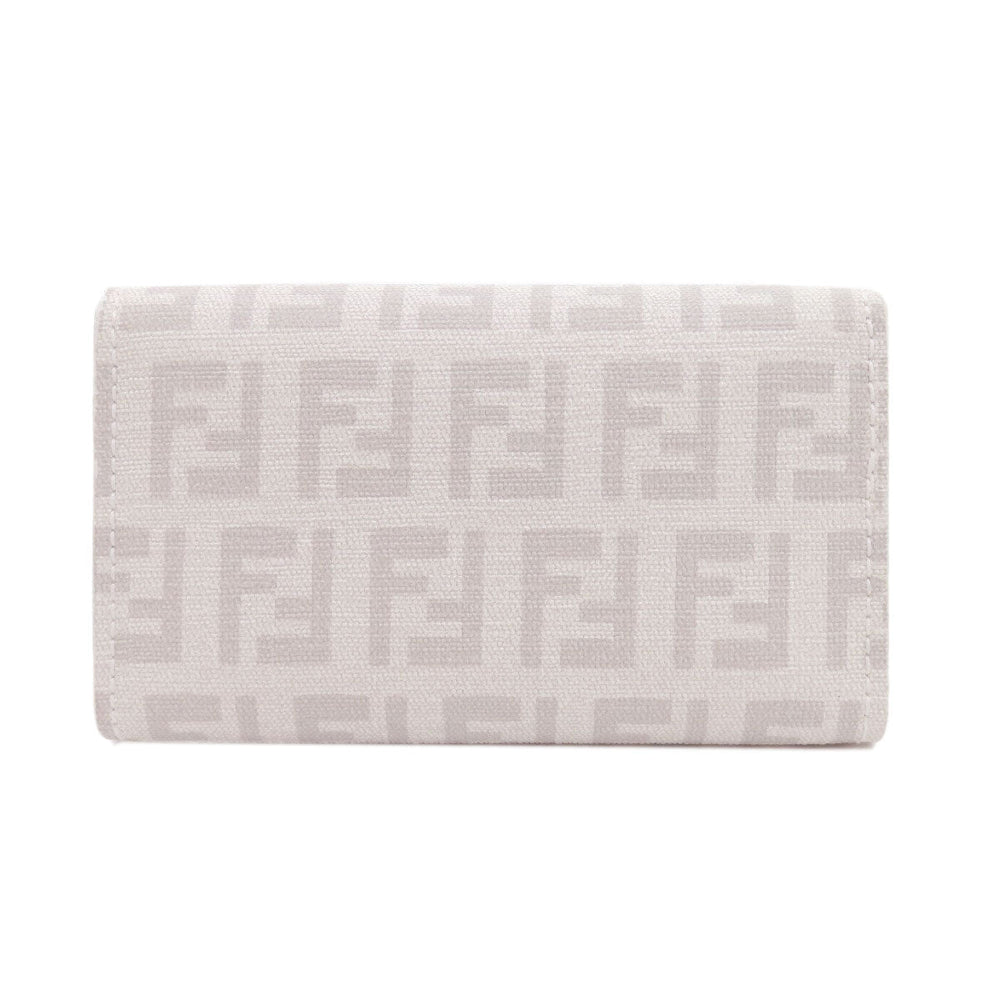 FENDI Key case Key holder  PVC white Zucca Pattern