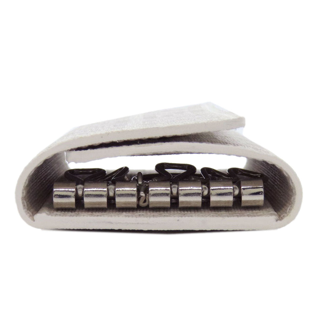 FENDI Key case Key holder  PVC white Zucca Pattern