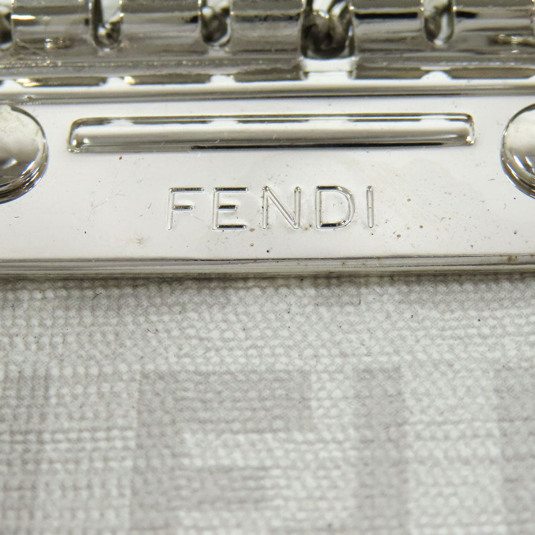 FENDI Key case Key holder  PVC white Zucca Pattern
