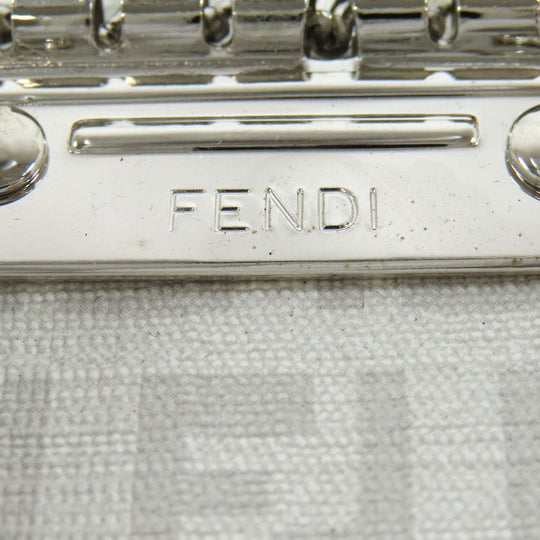 FENDI Key case Key holder  PVC white Zucca Pattern