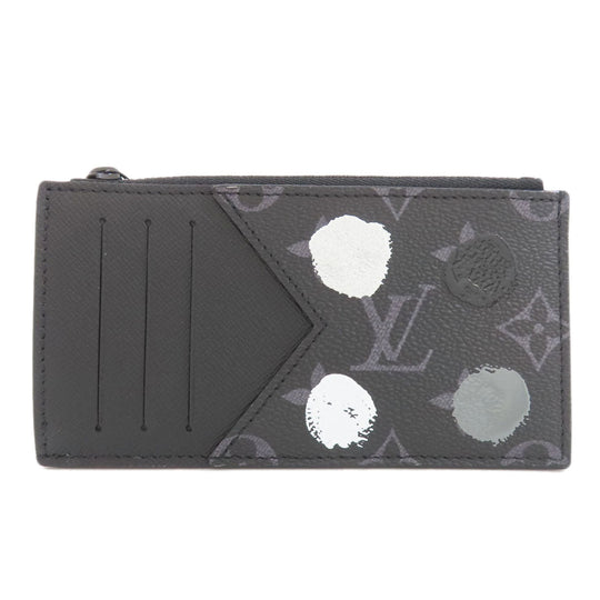 LOUIS VUITTON Card Case M81930 Monogram Eclipse black Coin Card Holder Yayoi Kusama Collaboration Women Used Authentic