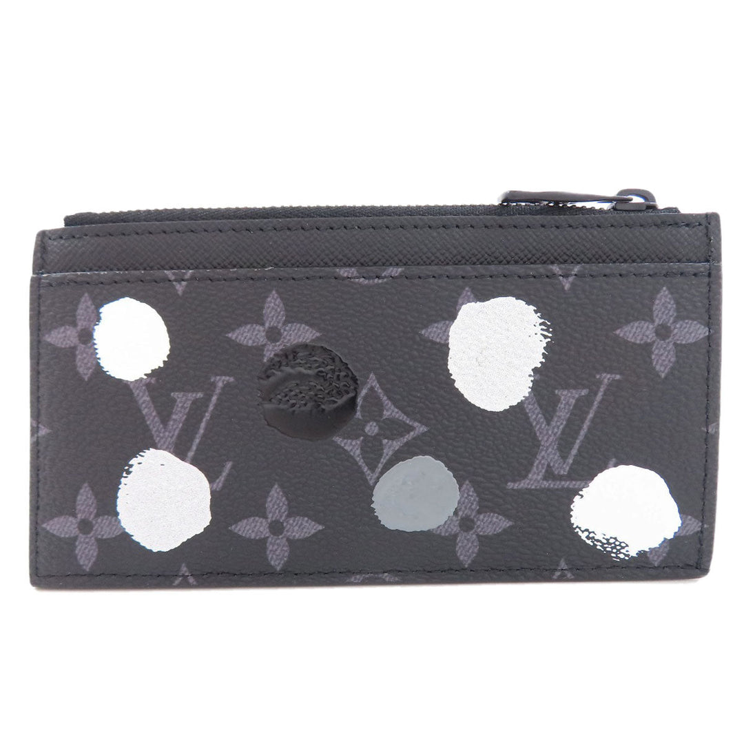 LOUIS VUITTON Card Case M81930 Monogram Eclipse black Coin Card Holder Yayoi Kusama Collaboration Women Used Authentic