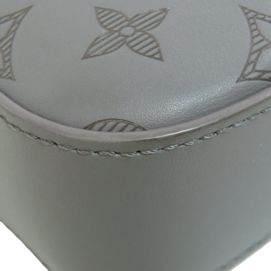 LOUIS VUITTON Shoulder Bag M46104 Monogram shadow gray Duo messenger mens Used Authentic