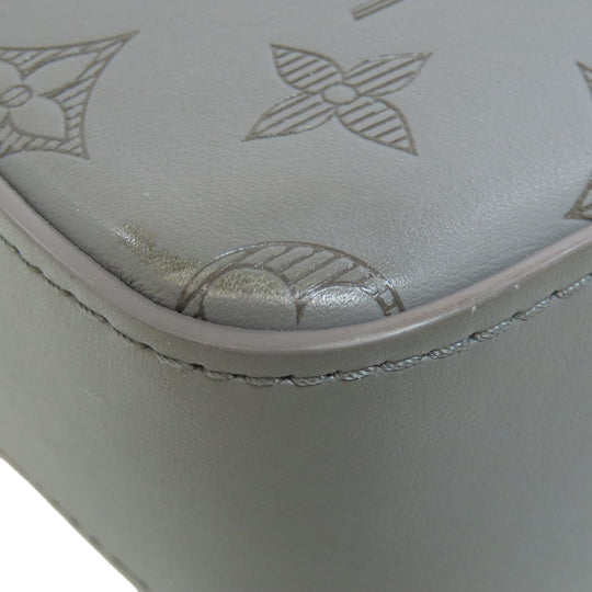 LOUIS VUITTON Shoulder Bag M46104 Monogram shadow gray Duo messenger mens Used Authentic