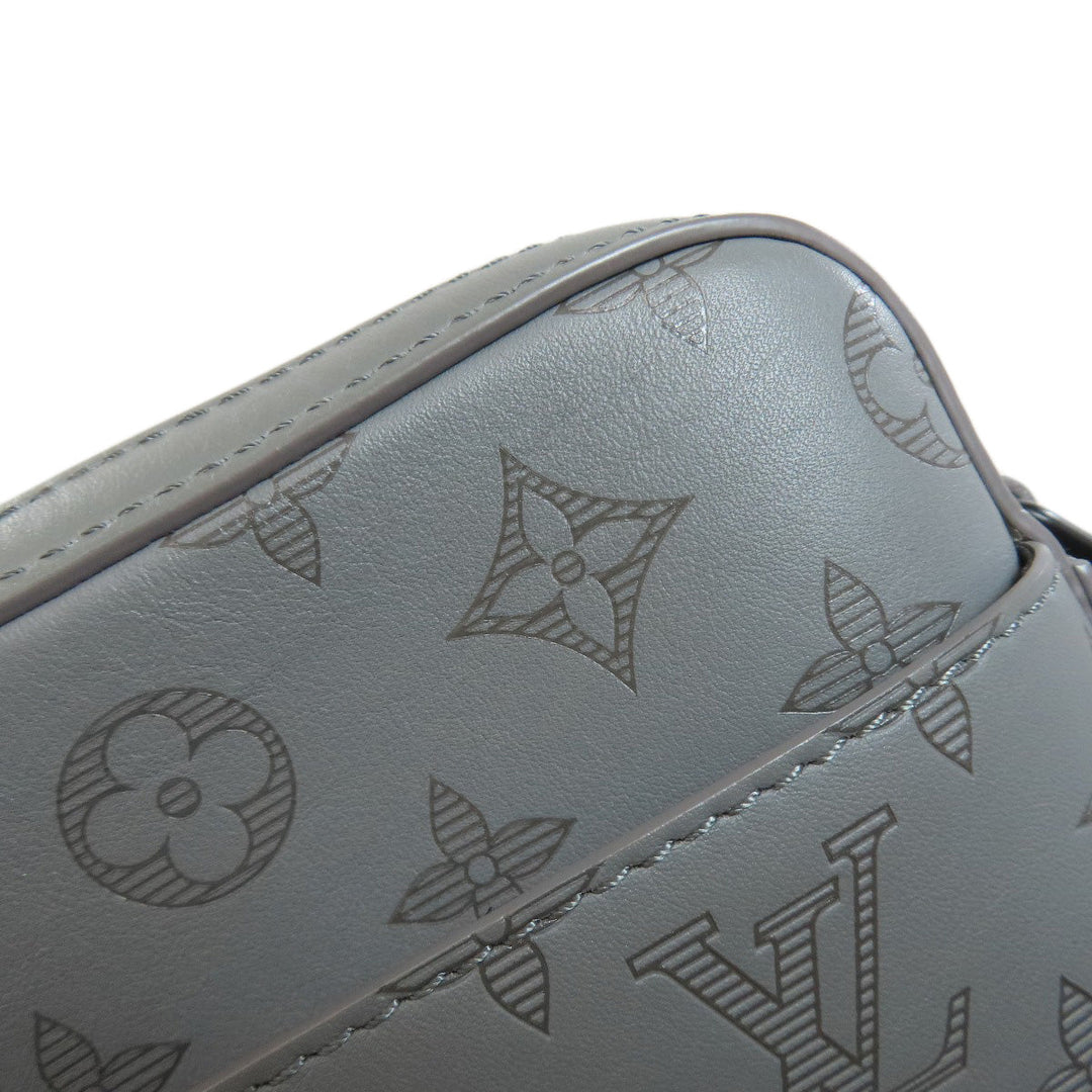 LOUIS VUITTON Shoulder Bag M46104 Monogram shadow gray Duo messenger mens Used Authentic