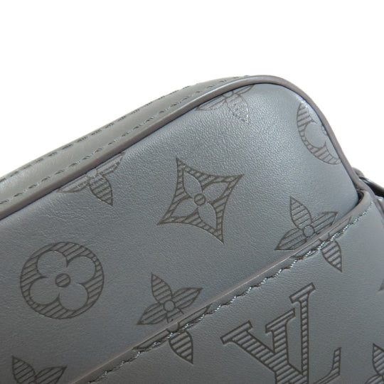 LOUIS VUITTON Shoulder Bag M46104 Monogram shadow gray Duo messenger mens Used Authentic