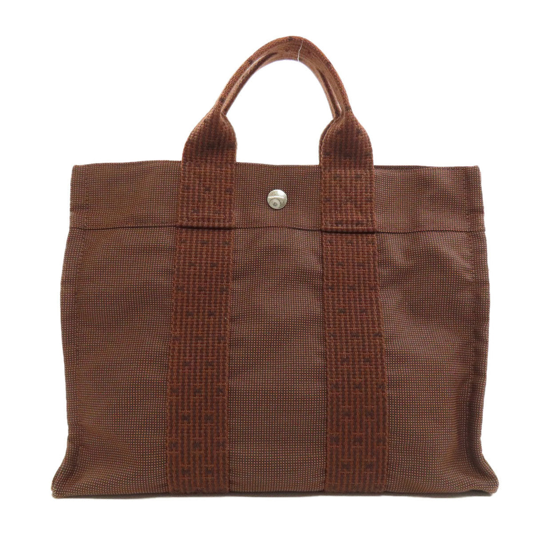 HERMES Handbag canvas Brown Her LinePM Women Used Authentic