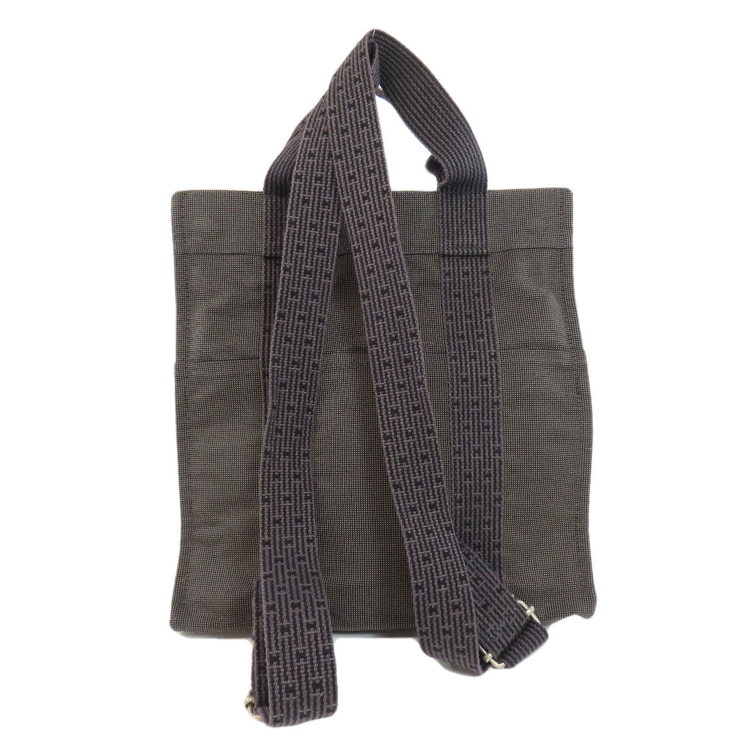 HERMES Backpack canvas gray Her Line ad MM Women Used Authentic
