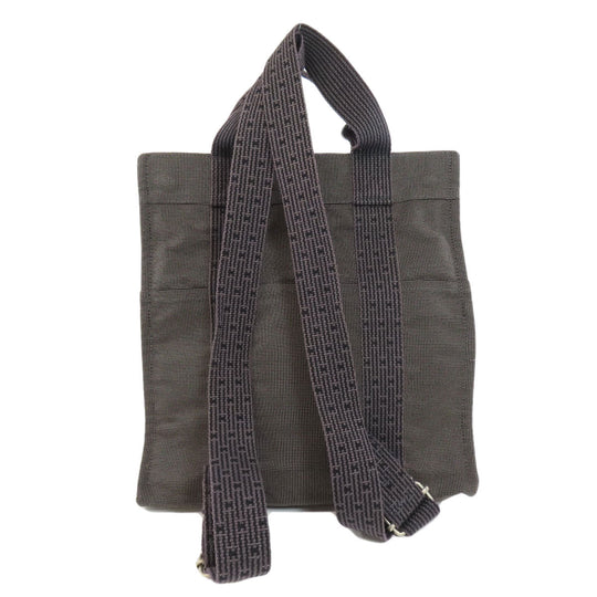 HERMES Backpack canvas gray Her Line ad MM Women Used Authentic