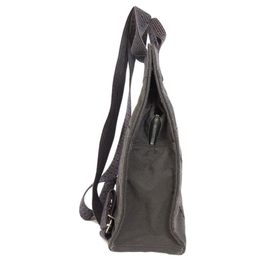 HERMES Backpack canvas gray Her Line ad MM Women Used Authentic
