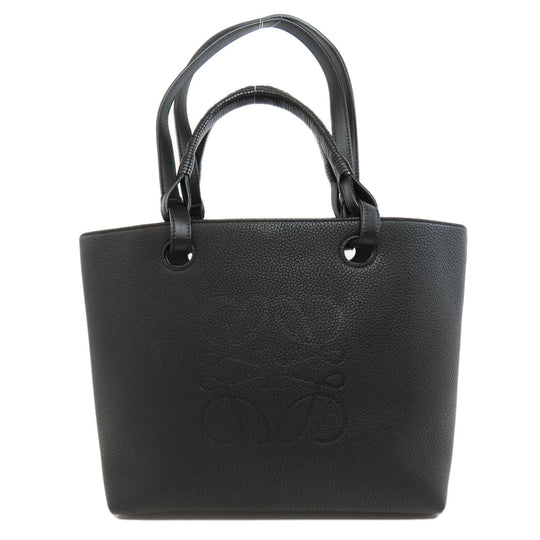 LOEWE Tote Bag Calfskin black Anagram 2WAY Women Used Authentic