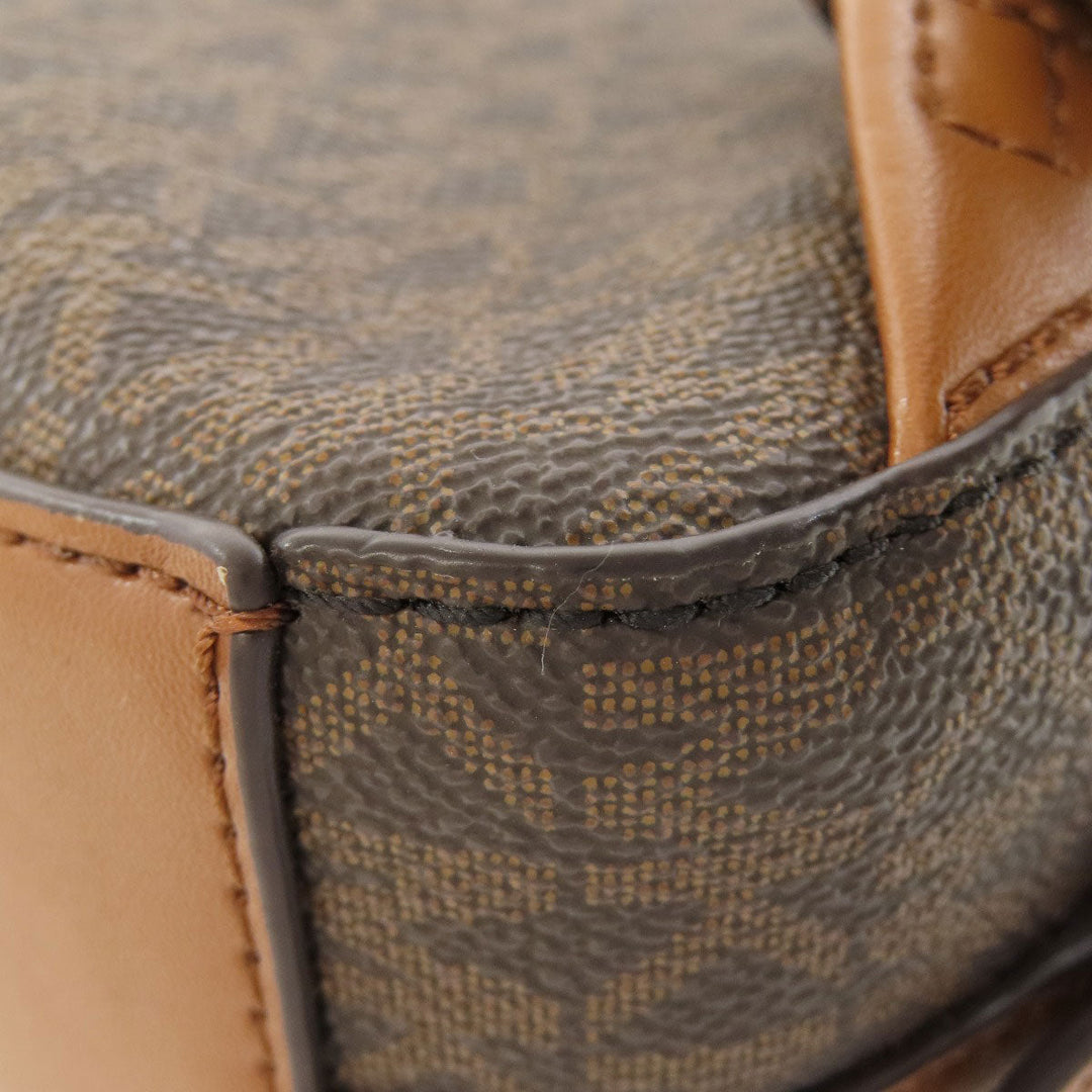 MICHAEL KORS Backpack PVC Brown MK Signature 3WAY Women Used Authentic