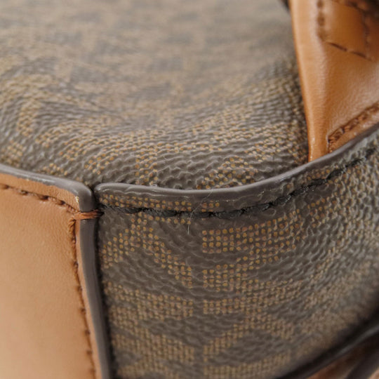 MICHAEL KORS Backpack PVC Brown MK Signature 3WAY Women Used Authentic