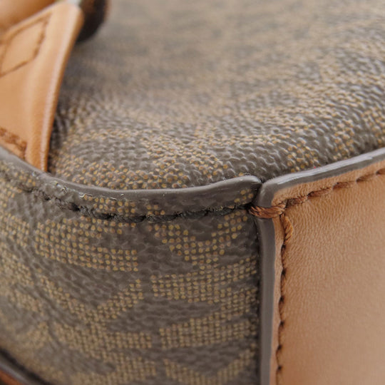 MICHAEL KORS Backpack PVC Brown MK Signature 3WAY Women Used Authentic