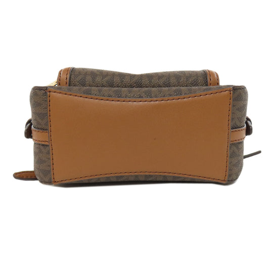 MICHAEL KORS Backpack PVC Brown MK Signature 3WAY Women Used Authentic