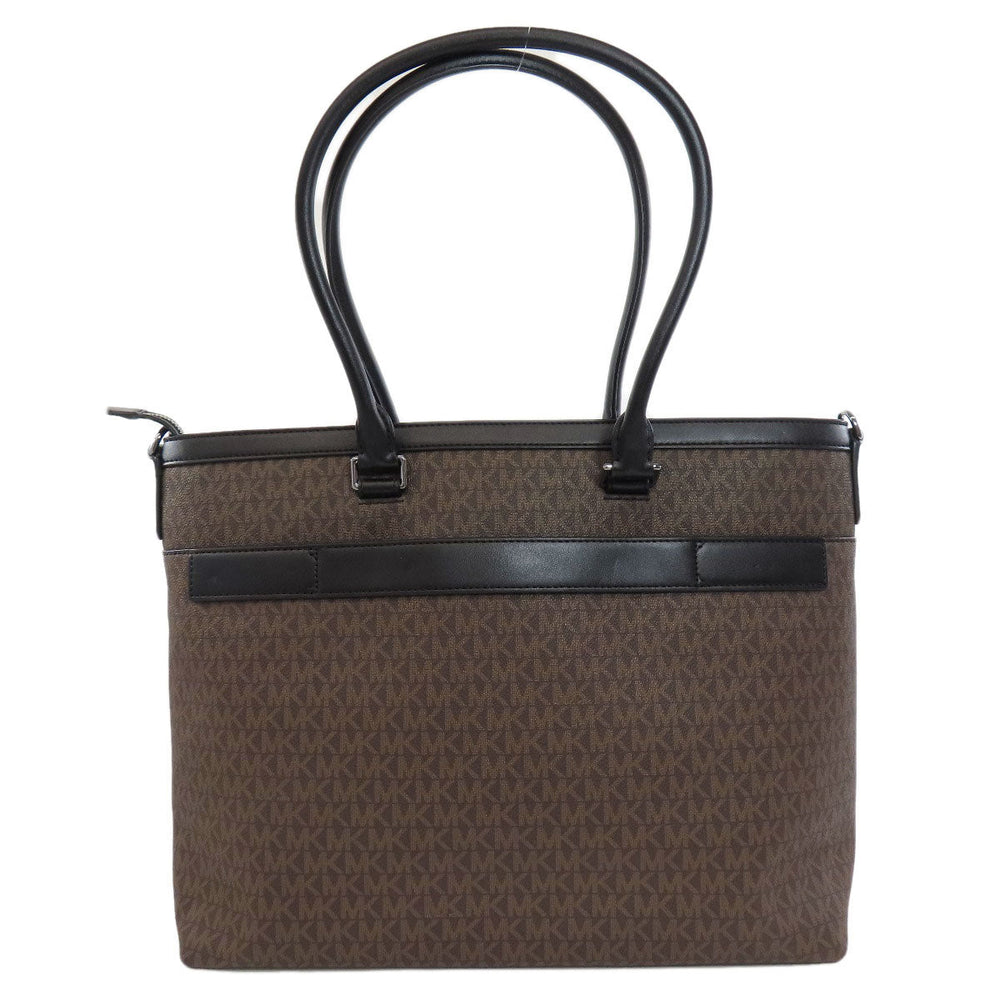 MICHAEL KORS Tote Bag PVC Brown MK Signature 2WAY Women Used Authentic