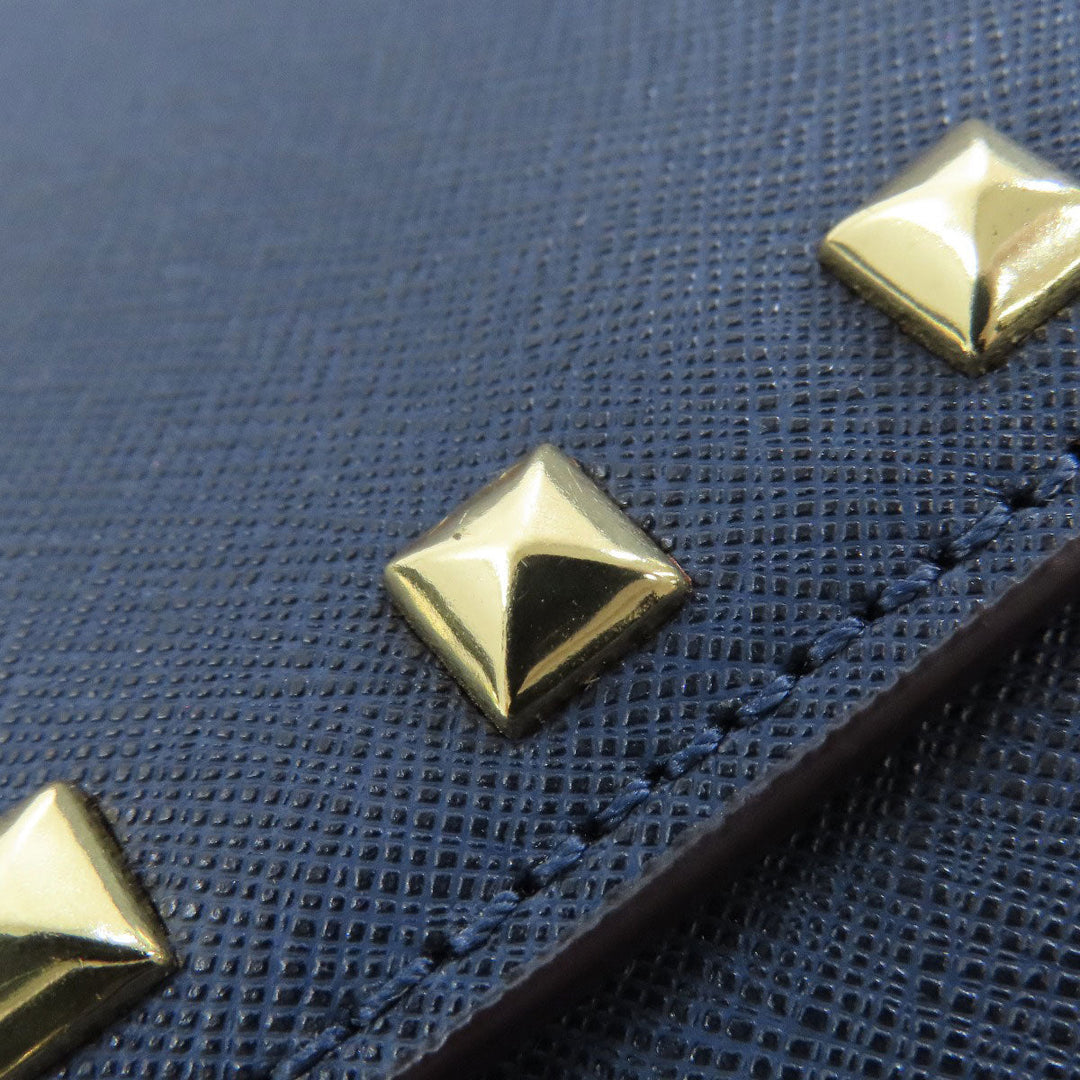 MICHAEL KORS Shoulder Bag PVC Navy Studs Women Used Authentic