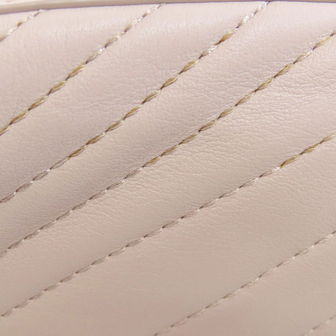 Kate Spade Shoulder Bag leather beige Vstitch Women Used Authentic