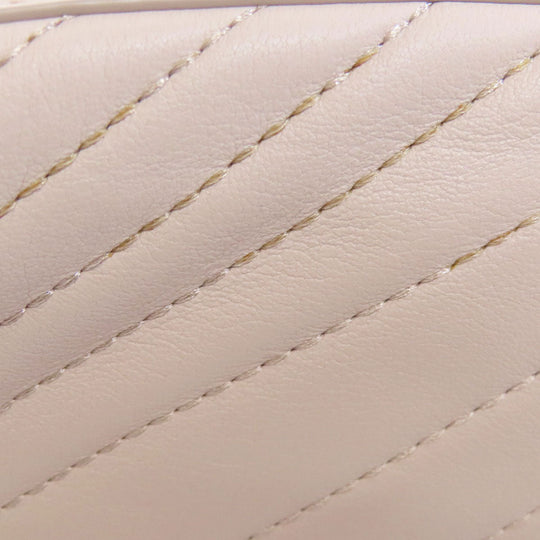 Kate Spade Shoulder Bag leather beige Vstitch Women Used Authentic