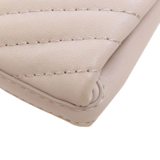 Kate Spade Shoulder Bag leather beige Vstitch Women Used Authentic