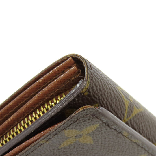 LOUIS VUITTON Bifold Wallet M61736 Monogram canvas Brown Portefeuille Tresol Women Used Authentic