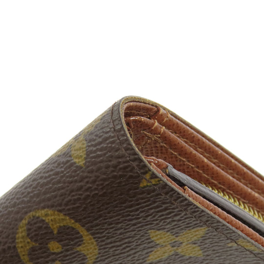 LOUIS VUITTON Bifold Wallet M61736 Monogram canvas Brown Portefeuille Tresol Women Used Authentic