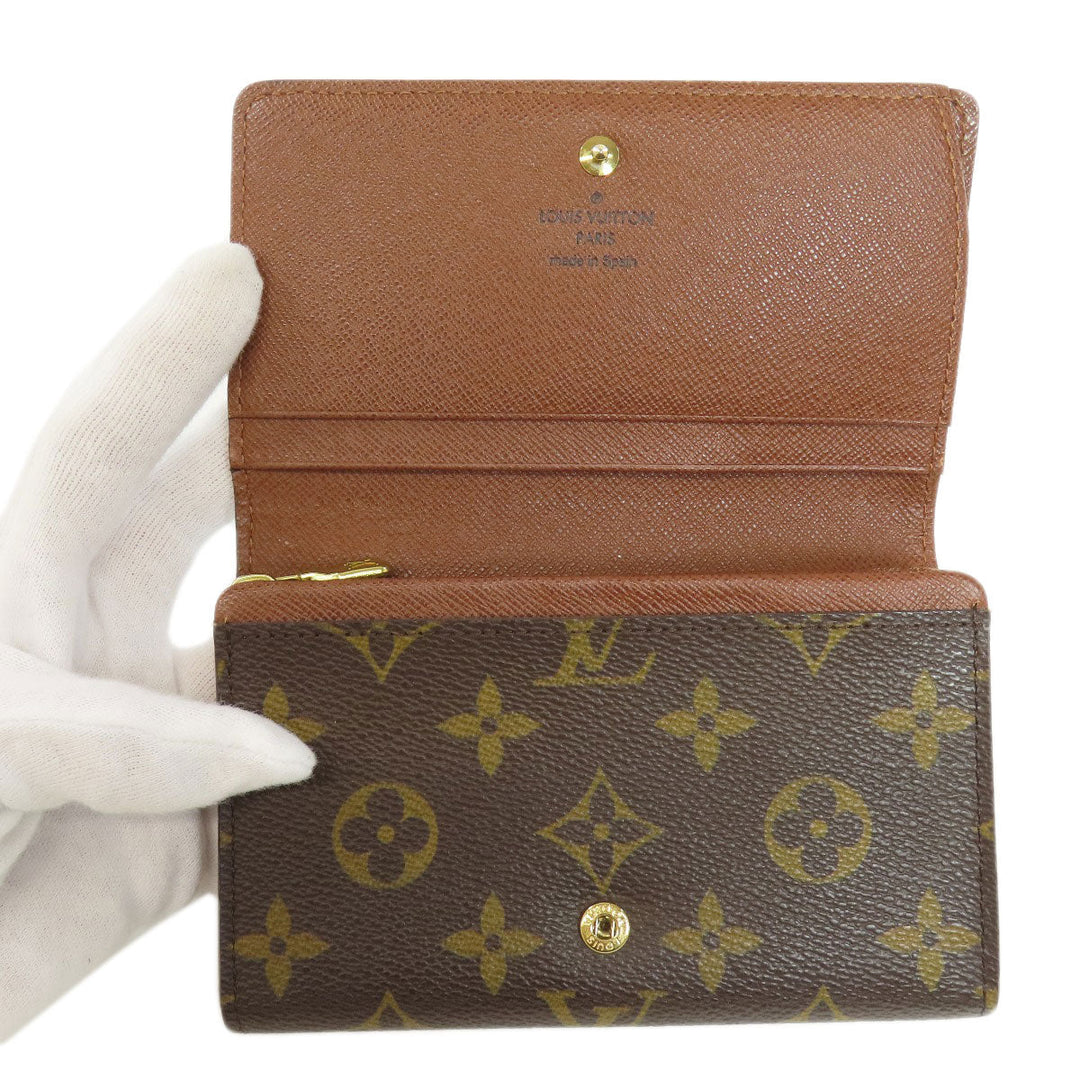 LOUIS VUITTON Bifold Wallet M61736 Monogram canvas Brown Portefeuille Tresol Women Used Authentic