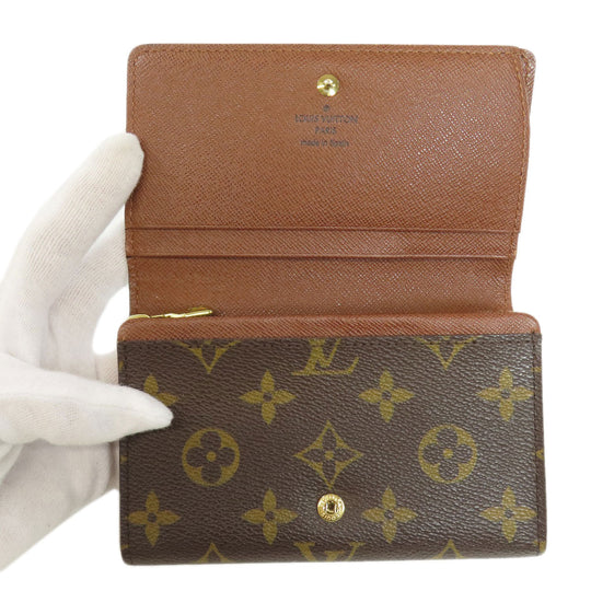 LOUIS VUITTON Bifold Wallet M61736 Monogram canvas Brown Portefeuille Tresol Women Used Authentic