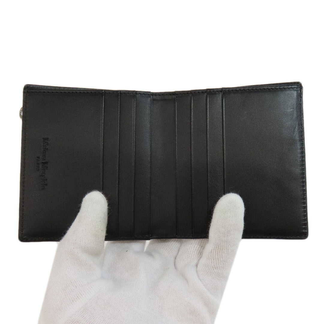 Maison Margiela Bifold Wallet leather Silver metallic Women Used Authentic